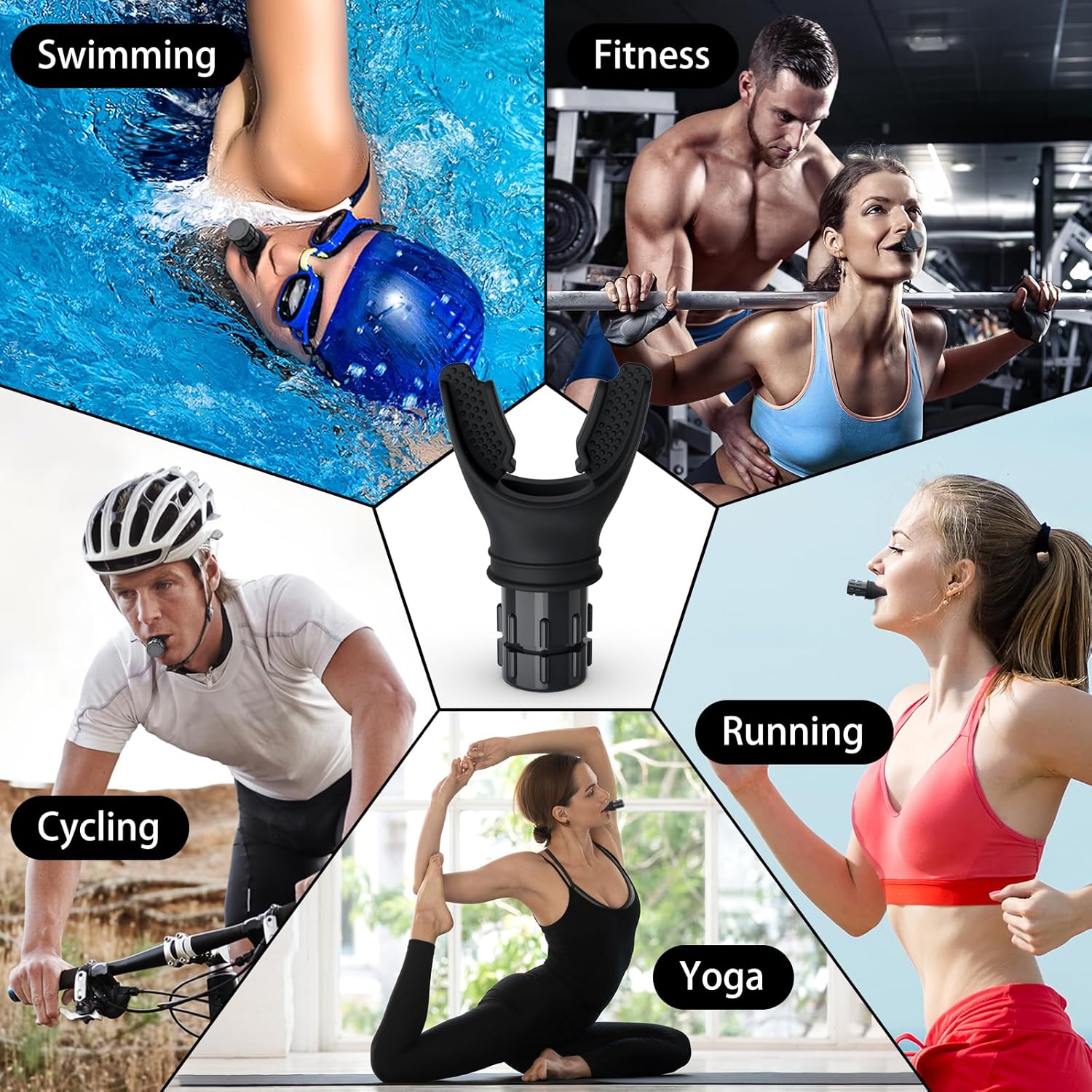 Breathing Trainer - Portable Lung Exerciser and Lung Trainer, Adjustable Resistance Handheld Device for Respiratory Therapy, Ideal for Athletes & Fitness Enthusiasts and Easy to Clean (2PCS)